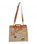 COACH (コーチ) DISNEY (ディズニー) フィールド トート 40・シグネチャー テキスタイル ジャカード・パッチ ブラウン×ベージュ：37000円