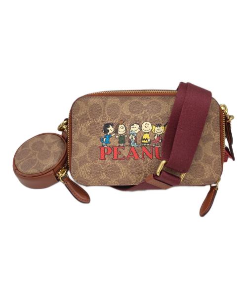 COACH（コーチ）COACH (コーチ) PEANUTS (ピーナッツ) チャーター スリム クロスボディ・シグネチャー キャンバス ブラウン×ベージュの古着・服飾アイテム
