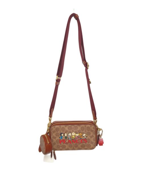COACH（コーチ）COACH (コーチ) PEANUTS (ピーナッツ) チャーター スリム クロスボディ・シグネチャー キャンバス ブラウン×ベージュの古着・服飾アイテム