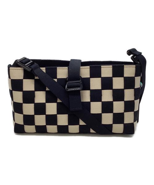 Coachtopia（コーチトピア）Coachtopia (コーチトピア) ウーブン チェッカーボード ショルダー バッグ ブラック×ベージュの古着・服飾アイテム