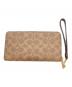 COACH (コーチ) PEANUTS (ピーナッツ) ロング ジップ アラウンド ウォレット・シグネチャー キャンバス・パッチ ブラウン×ベージュ：10000円