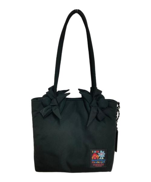 Coachtopia（コーチトピア）Coachtopia (コーチトピア) コーチトピア ループ スモール トート・リサイクル ポリエステル・ハート アップリケ ブラックの古着・服飾アイテム