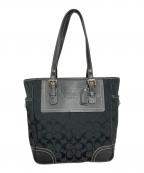 COACHコーチ）の古着「シグネチャー トートバッグ」｜ブラック