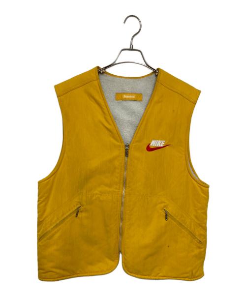 SUPREME（シュプリーム）Supreme (シュプリーム) NIKE (ナイキ) Reversible Nylon Sherpa Vest イエロー×ベージュ サイズ:Mの古着・服飾アイテム
