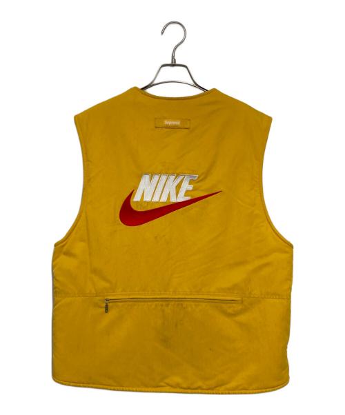 SUPREME（シュプリーム）Supreme (シュプリーム) NIKE (ナイキ) Reversible Nylon Sherpa Vest イエロー×ベージュ サイズ:Mの古着・服飾アイテム