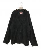 MAISON SPECIALメゾンスペシャル）の古着「TWEEDプライムオーバーVネックニットカーディガン」｜ブラック