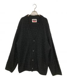MAISON SPECIAL（メゾンスペシャル）の古着「TWEEDプライムオーバーVネックニットカーディガン」｜ブラック