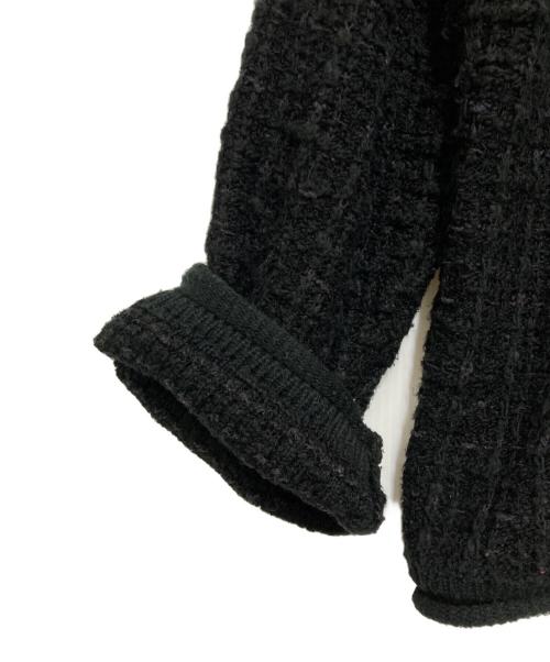 MAISON SPECIAL（メゾンスペシャル）MAISON SPECIAL (メゾンスペシャル) TWEEDプライムオーバーVネックニットカーディガン ブラック サイズ:2の古着・服飾アイテム