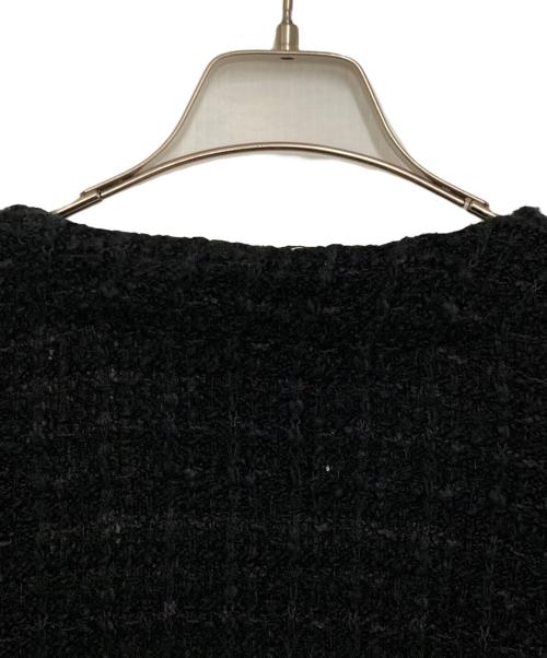 MAISON SPECIAL（メゾンスペシャル）MAISON SPECIAL (メゾンスペシャル) TWEEDプライムオーバーVネックニットカーディガン ブラック サイズ:2の古着・服飾アイテム