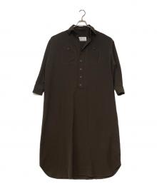 BLUEBIRD BOULEVARD（ブルーバードブルバード）の古着「プルオーバーシャツワンピース」｜ブラウン