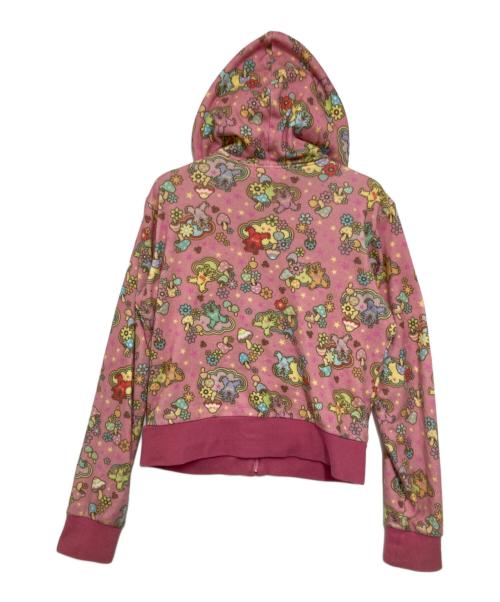 Hysteric Glamour（ヒステリックグラマー）Hysteric Glamour (ヒステリックグラマー) FIRE BEAR DREAM柄 ショート丈パーカー ピンク サイズ: Freeの古着・服飾アイテム