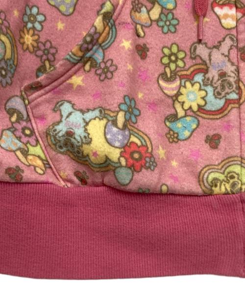 Hysteric Glamour（ヒステリックグラマー）Hysteric Glamour (ヒステリックグラマー) FIRE BEAR DREAM柄 ショート丈パーカー ピンク サイズ: Freeの古着・服飾アイテム