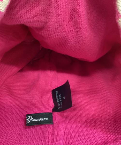 Hysteric Glamour（ヒステリックグラマー）Hysteric Glamour (ヒステリックグラマー) TYPE LOGO オーバーサイズビーニー ピンク×ホワイトの古着・服飾アイテム