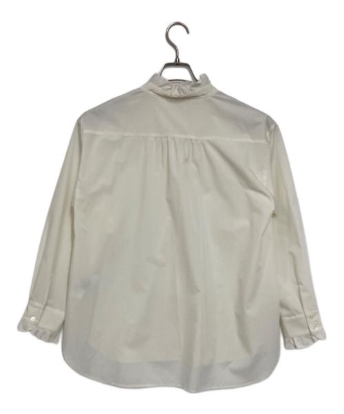 ICHIE strawberry fields（イチエストロベリーフィールズ）ICHIE strawberry fields (イチエストロベリーフィールズ) Ｖネックフリルボウタイブラウス アイボリー サイズ:不明の古着・服飾アイテム