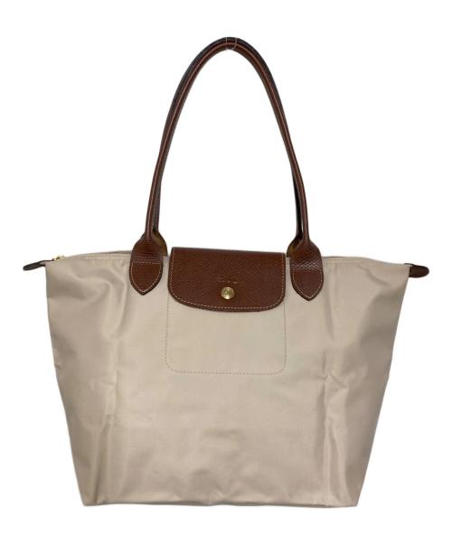 LONGCHAMP（ロンシャン）LONGCHAMP (ロンシャン) ル プリアージュ トップハンドルバッグ ベージュの古着・服飾アイテム