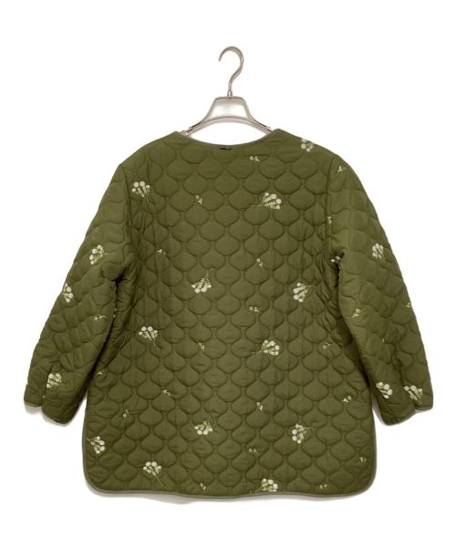 As know as olaca（アズノウアズ オオラカ）As know as olaca (アズノウアズ オオラカ) ダンシン小花キルテンジャケット/キルティングジャケット カーキ サイズ:3の古着・服飾アイテム