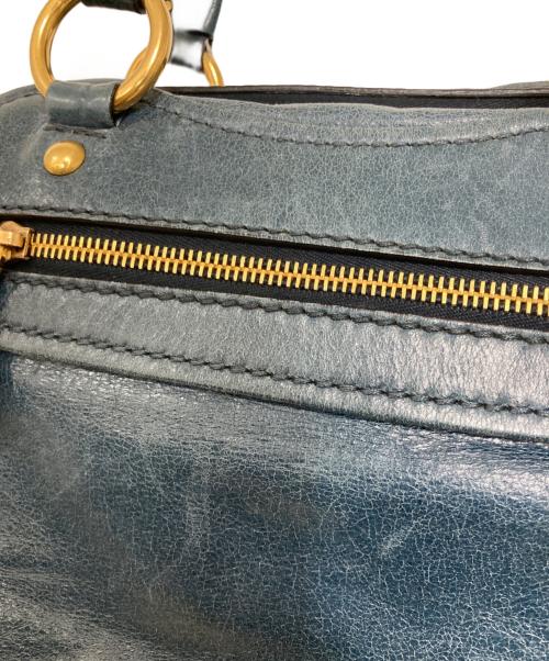 MIU MIU（ミュウミュウ）MIU MIU (ミュウミュウ) ハートチャーム付き2WAY トートバッグ ブルーの古着・服飾アイテム