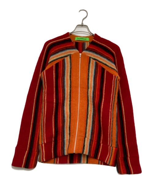 ZUCCA（ズッカ）ZUCCA (ズッカ) ウールニットジャケット レッド サイズ:Ｍの古着・服飾アイテム
