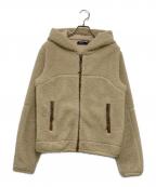 POLO RALPH LAURENポロ・ラルフローレン）の古着「レザーパイピング フーデットフリースジャケット」｜ベージュ