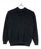 STEVEN ALANスティーブンアラン）の古着「ルーズフィットロングスリーブニットポロシャツ」｜グレー