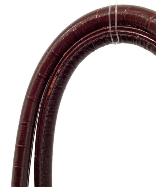 Hamano（ハマノ）HAMANO (ハマノ) 型押しハンドバッグ バーガンディーの古着・服飾アイテム