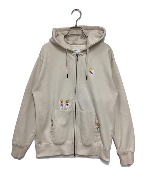 graniph（グラニフ）graniph (グラニフ) 金色のガッシュベル (キンイロノガッシュベル) キャンチョメ ジップパーカー ベージュ サイズ:Mの古着・服飾アイテム