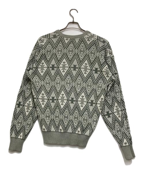 Christian Dior MONSIEUR（クリスチャンディオールムッシュ）Christian Dior MONSIEUR (クリスチャンディオールムッシュ) 総柄Vネックニット グレー×ホワイト サイズ:Ｌの古着・服飾アイテム
