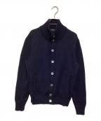 Zanoneザノーネ）の古着「スタンドカラq－ウールカーディガン」｜ネイビー