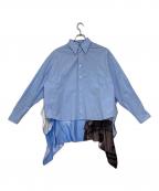 MM6 Maison Margielaエムエムシックスメゾンマルジェラ）の古着「Scarf Bac Cropped Shirt」｜ブルー