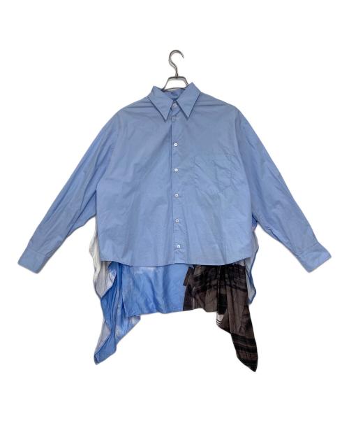 MM6 Maison Margiela（エムエムシックスメゾンマルジェラ）MM6 Maison Margiela (エムエムシックスメゾンマルジェラ) Scarf Bac Cropped Shirt ブルー サイズ:42の古着・服飾アイテム