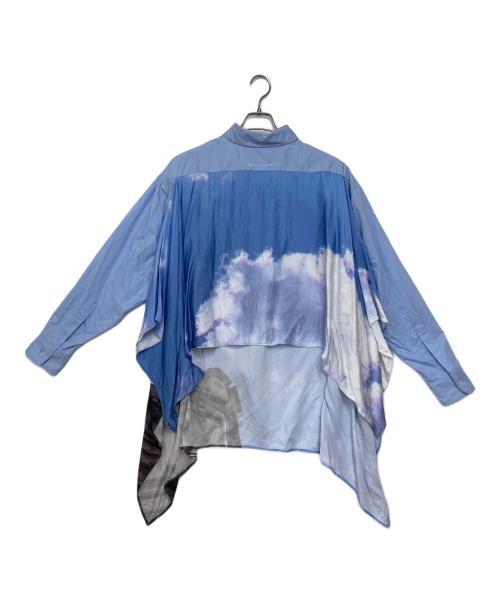 MM6 Maison Margiela（エムエムシックスメゾンマルジェラ）MM6 Maison Margiela (エムエムシックスメゾンマルジェラ) Scarf Bac Cropped Shirt ブルー サイズ:42の古着・服飾アイテム