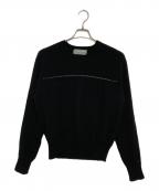 COMME des GARCONS HOMMEコムデギャルソン オム）の古着「ウールラインニット」｜ブラック
