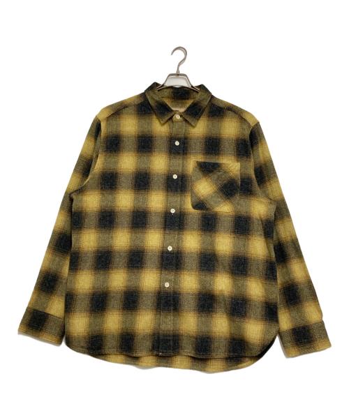 NIGEL CABOURN（ナイジェルケーボン）NIGEL CABOURN (ナイジェルケーボン) LYBRO (ライブロ) WORK SHIRT CHECK 2 COLORS イエロー×ネイビー サイズ:56の古着・服飾アイテム
