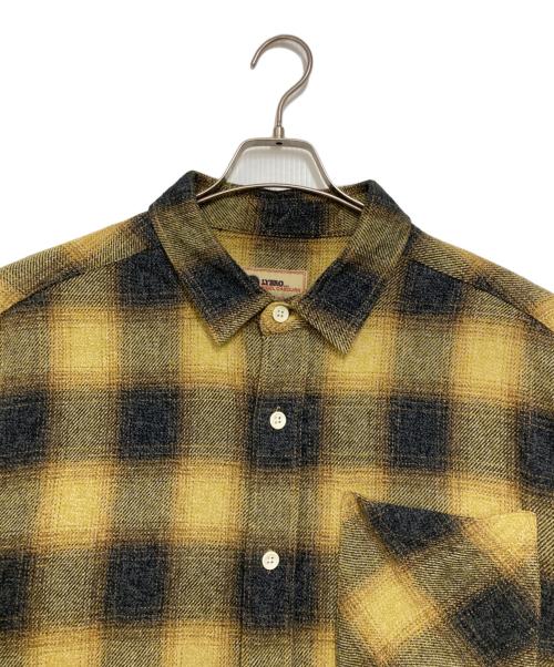 NIGEL CABOURN（ナイジェルケーボン）NIGEL CABOURN (ナイジェルケーボン) LYBRO (ライブロ) WORK SHIRT CHECK 2 COLORS イエロー×ネイビー サイズ:56の古着・服飾アイテム
