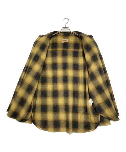 NIGEL CABOURN（ナイジェルケーボン）NIGEL CABOURN (ナイジェルケーボン) LYBRO (ライブロ) WORK SHIRT CHECK 2 COLORS イエロー×ネイビー サイズ:56の古着・服飾アイテム