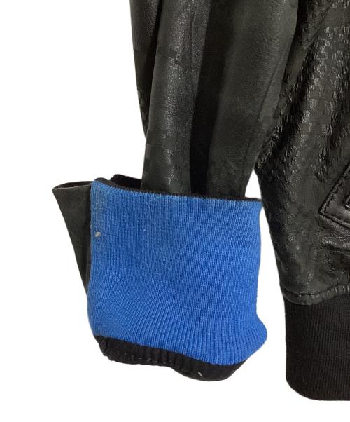 DIESEL（ディーゼル）DIESEL (ディーゼル) シープスキン レザーボンバージャケット ブラック サイズ:Mの古着・服飾アイテム