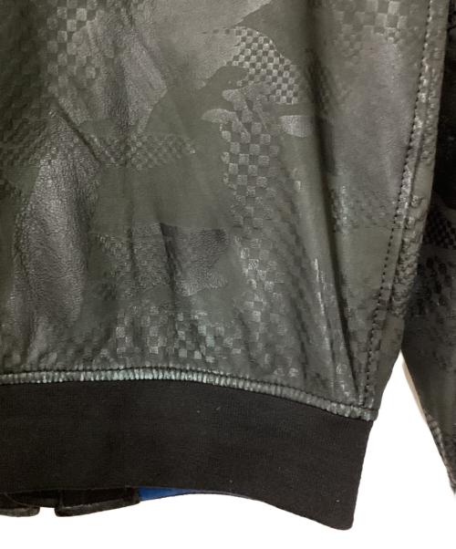 DIESEL（ディーゼル）DIESEL (ディーゼル) シープスキン レザーボンバージャケット ブラック サイズ:Mの古着・服飾アイテム