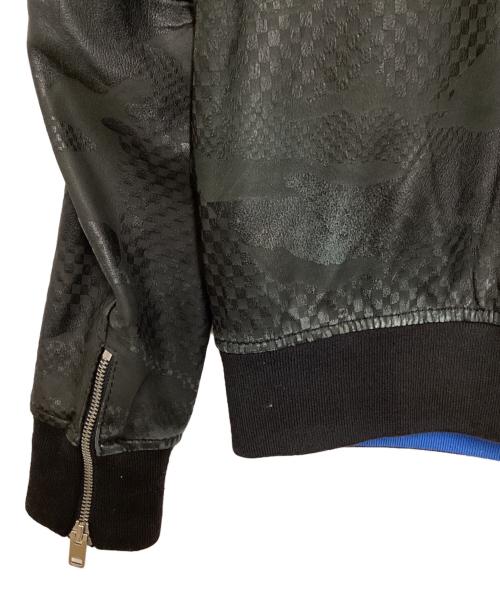 DIESEL（ディーゼル）DIESEL (ディーゼル) シープスキン レザーボンバージャケット ブラック サイズ:Mの古着・服飾アイテム