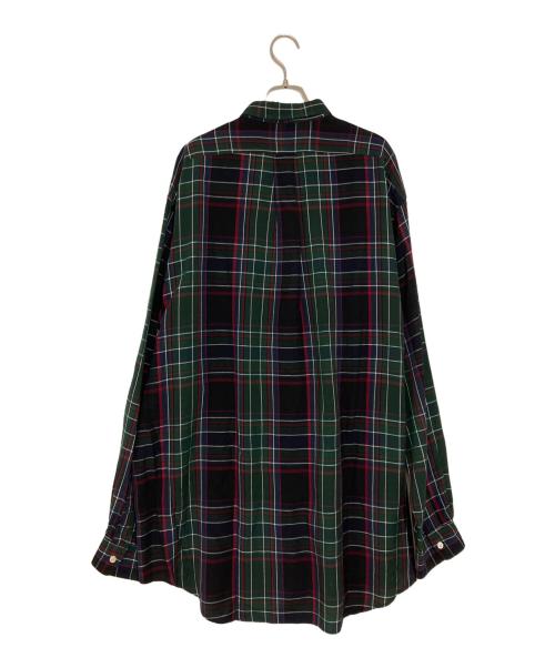 POLO RALPH LAUREN（ポロ・ラルフローレン）POLO RALPH LAUREN (ポロ・ラルフローレン) レーヨン＆ウールチェックシャツ グリーン×レッド サイズ:Lの古着・服飾アイテム