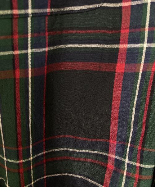 POLO RALPH LAUREN（ポロ・ラルフローレン）POLO RALPH LAUREN (ポロ・ラルフローレン) レーヨン＆ウールチェックシャツ グリーン×レッド サイズ:Lの古着・服飾アイテム