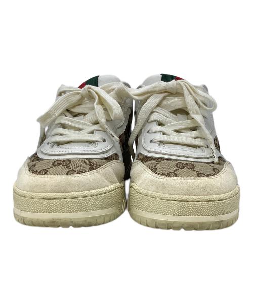 GUCCI（グッチ）GUCCI (グッチ) ローカットスニーカー/オリジナルGGキャンバス リウェブ ブラウン×ベージュ サイズ:6 1/2の古着・服飾アイテム