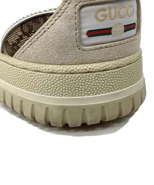GUCCI（グッチ）GUCCI (グッチ) ローカットスニーカー/オリジナルGGキャンバス リウェブ ブラウン×ベージュ サイズ:6 1/2の古着・服飾アイテム