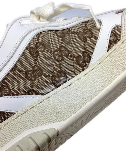 GUCCI（グッチ）GUCCI (グッチ) ローカットスニーカー/オリジナルGGキャンバス リウェブ ブラウン×ベージュ サイズ:6 1/2の古着・服飾アイテム