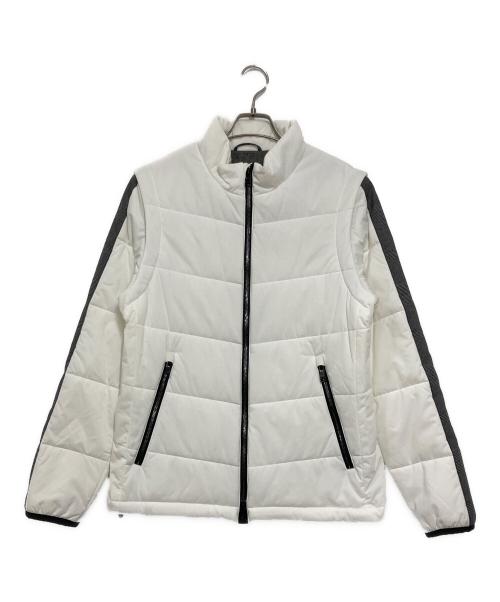 BLACK LABEL CRESTBRIDGE（ブラックレーベル クレストブリッジ）BLACK LABEL CRESTBRIDGE (ブラックレーベル クレストブリッジ) 袖着脱可能中綿ジャケット/Detachable sleeve padded jacket ホワイト サイズ:Ｌの古着・服飾アイテム
