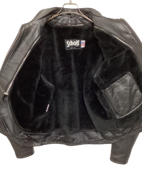 Schott（ショット）Schott (ショット) ボアライナー付シングルライダースジャケット ブラック サイズ:42の古着・服飾アイテム