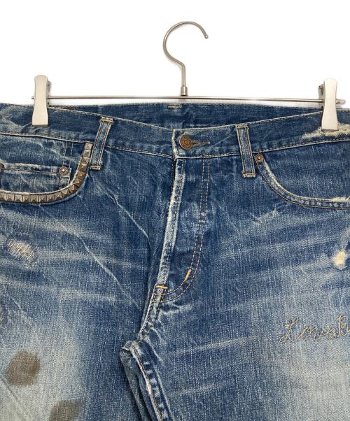 Hysteric Glamour（ヒステリックグラマー）Hysteric Glamour (ヒステリックグラマー) スタッズデニムパンツ インディゴ サイズ:Ｍの古着・服飾アイテム