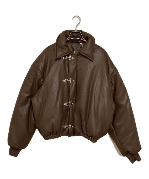 WBI INVESTIGATION（ダブリュービーアイ インベスティゲーション）WBI INVESTIGATION (ダブリュービーアイ インベスティゲーション) フェイクレザーファイヤーマンジャケット ブラウン サイズ:M 未使用品の古着・服飾アイテム