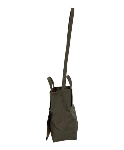 Acne studios（アクネ ストゥディオス）ACNE STUDIOS (アクネ ストゥディオス) Papery nylon tote 2way bag ブラウン×カーキの古着・服飾アイテム