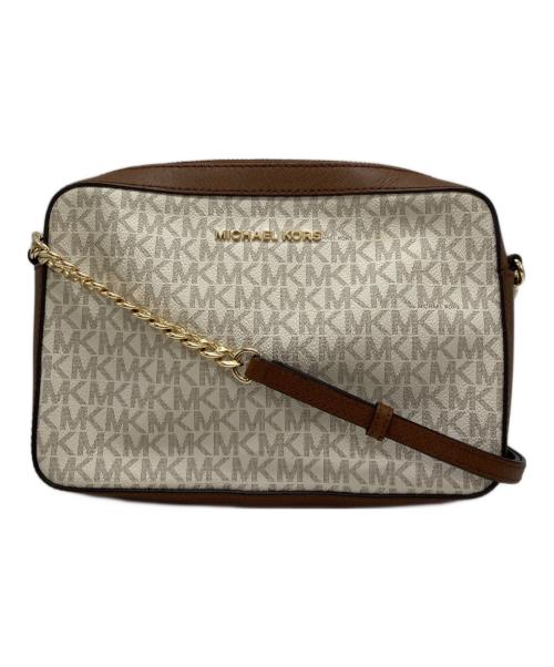 MICHAEL KORS（マイケル・コース）MICHAEL KORS (マイケル・コース) ショルダーバッグ ブラウン×アイボリーの古着・服飾アイテム