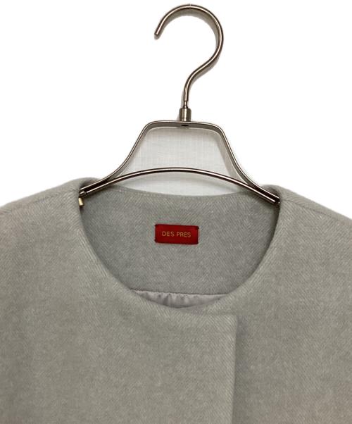 DES PRES（デ プレ）DES PRES (デ プレ) ウールモッサノーカラーコート グレー サイズ:36の古着・服飾アイテム